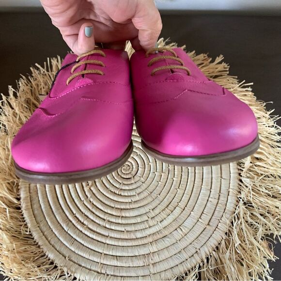 JULIA BO Magenta Pink Leather Limehouse Oxfords Beige Laces EU 40 - Picture 5 of 16